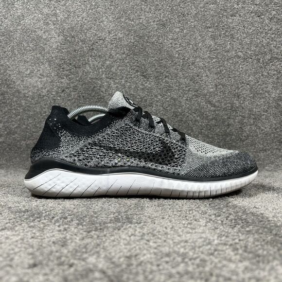 Nike Free RN Flyknit 2018 942838-101 Men's Sz 12 Black White Oreo Running Shoes - Picture 1 of 12